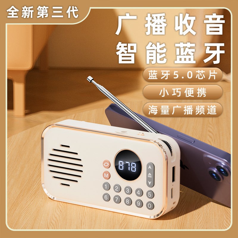 New Radio Walkman For The Elderly Bluetooth Speaker Portable Music Player Card U Disk Retro Stereo - Image 3